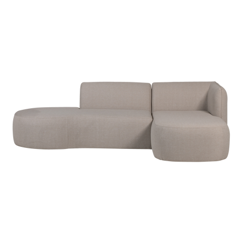 Chios Loungebank Rechts met Chaise Longue - Zandkleur - 71 x 258 x 168 cm