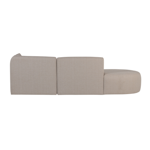 Chios Loungebank Rechts met Chaise Longue - Zandkleur - 71 x 258 x 168 cm