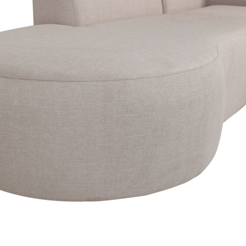 Chios Loungebank Rechts met Chaise Longue - Zandkleur - 71 x 258 x 168 cm