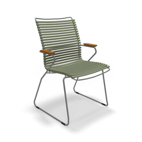 Click_eettafelstoel_verlengde_rugleuning_olivegreen