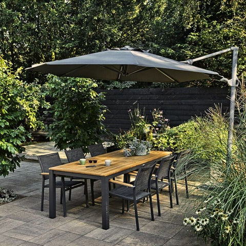 Roma Parasol - Antraciet - Ø 350 cm - Kantelbaar en 360° Draaibaar