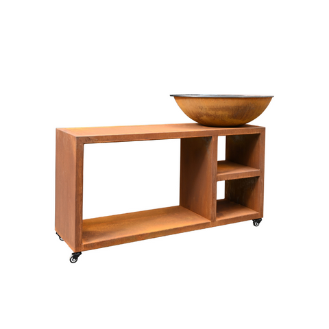 Quoco Piatto Tavolo Corten - buitenkeuken, BBQ/Plancha, vuurhaard