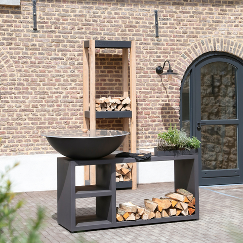 Quoco Piatto Tavolo Antraciet - buitenkeuken, BBQ/Grill, vuurhaard